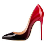 2018 autumn slip on stilettos high heels 12cm Leopard gradual change color pumps big size women's shoes