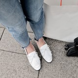 spring and fall genuine leather breathable women's shoes fashion butterfly knot tassels British brogue shoes flats big size