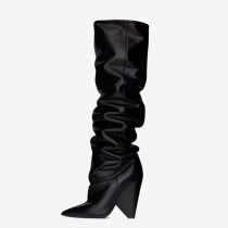 Arden Furtado 2018 spring autumn genuine leather fashion  pointed toe chunky heels boots  over the knee high boots