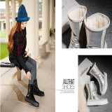 Arden Furtado winter round toe woman shoes ladies silver flat platform waterproof snow boots