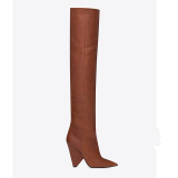 Arden Furtado 2018 spring autumn genuine leather fashion  pointed toe chunky heels boots  over the knee high boots