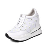 Arden Furtado 2018 spring autumn cross tied round toe wedges sneakers woman casual shoes loafers ladies