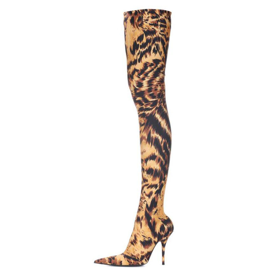 leopard high heel booties