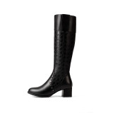 Arden Furtado 2018 spring autumn  round toe genuine leather chunky heels boots knee high boots