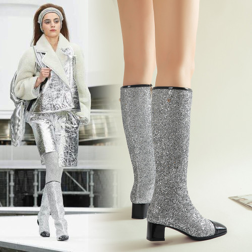 Us 58 Bling Bling Knee High Boots Women S Shoes Big Size 43