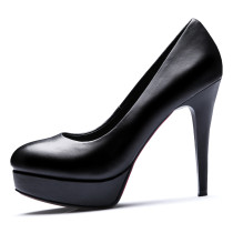 women's shoes spring autumn platform stilettos high heels 11cm genuine cow leather round toe pumps office lady
