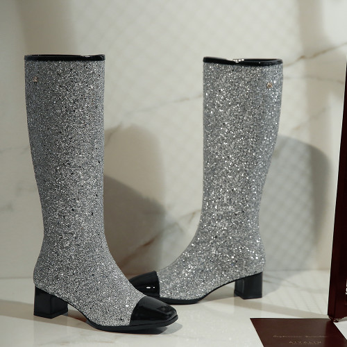 Us 58 Bling Bling Knee High Boots Women S Shoes Big Size 43