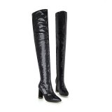 Arden Furtado 2018 autumn winter glitter sequined cloth pointed toe over the knee boots silver gold women's shoes zipper boots