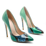 Arden Furtado 2019 spring autumn sexy high heels 12cm party shoes ladies pointed toe snakeskin stilettos pumps