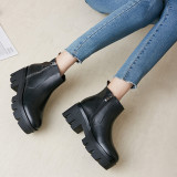 Arden Furtado 2018 spring autumn chunky heels boots  platform wedges  boots woman shoes ladies
