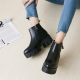 Arden Furtado 2018 spring autumn chunky heels boots  platform wedges  boots woman shoes ladies