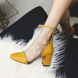Arden Furtado 2018 spring autumn chunky heels boots Square toe woman shoes ladies