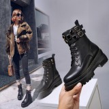 Arden Furtado autumn winter zipper round toe platform genuine leather fashion woman shoes ladies wedges matin boots