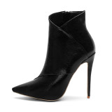 Arden Furtado 2018 autumn winter ladies fashion zipper ankle boots woman white brown big size women's shoes high heels 12cm new