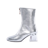 Arden Furtado 2018 spring autumn chunky heels boots  round toe woman shoes ladies