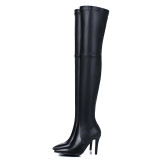 Arden Furtado 2018 spring autumn sexy stilettos party shoes ladies slip on pointed toe  over the knee high boots