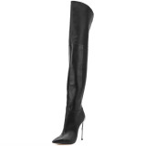 Arden Furtado 2018 spring autumn sexy stilettos party shoes ladies slip on pointed toe over the knee high boots