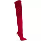 Arden Furtado 2018 spring autumn sexy stilettos party shoes ladies slip on pointed toe over the knee thigh high stretch boots