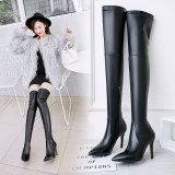 Arden Furtado 2018 spring autumn sexy stilettos party shoes ladies slip on pointed toe  over the knee high boots