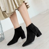 Arden Furtado 2018 spring autumn chunky heels boots  pointed toe ankle boots