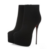 Arden Furtado 2019 spring autumn high heels 16cm platform sexy stilettos party shoes ladies slip on pointed toe ankle boots