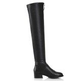 Arden Furtado 2018 spring autumn square heels flat over the knee boots shoes woman genuine leather Stretch boots