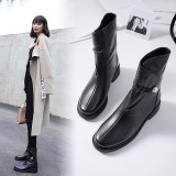 Arden Furtado 2018 spring autumn  chunky heels boots  round toe woman shoes ladies