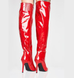 Arden Furtado winter autumn over the knee high boots silver red gold women's shoes sexy high heels ladies large size 47 48