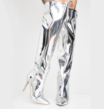 Arden Furtado winter autumn over the knee high boots silver red gold women's shoes sexy high heels ladies large size 47 48