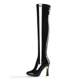 Arden Furtado spring autumn chunky heels boots pointed toe over the knee high boots woman shoes ladies Stretch boots