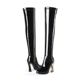 Arden Furtado spring autumn chunky heels boots pointed toe over the knee high boots woman shoes ladies Stretch boots