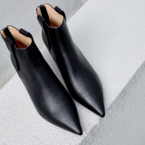 2018 spring autumn stilettos lower heels 5cm women's shoes ladies zipper fashion shoes genuine leather beige ankle boots 33 40