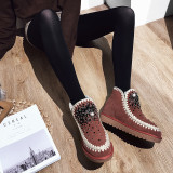 winter shoes women ankle boots flat warm brown snow boots women's boots large size 40 41