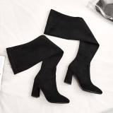 women's boots knee high boots chunky heels Skinny boot  Minimum size 33 maximum size 43