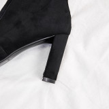 Arden Furtado knee high boots chunky heels genuine leather chunky heels show thin show leg long