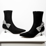 women's boots stilettos fashion bowknot butterfly knot Minimum 32 yards maximum 42 yards