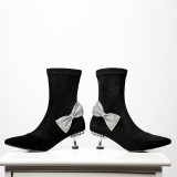 women's boots stilettos fashion bowknot butterfly knot Minimum 32 yards maximum 42 yards