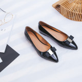 Hot style Europe America Japan and Korea loafers women's shoes pointed toe slip on flats genuine leather office ladies shoes
