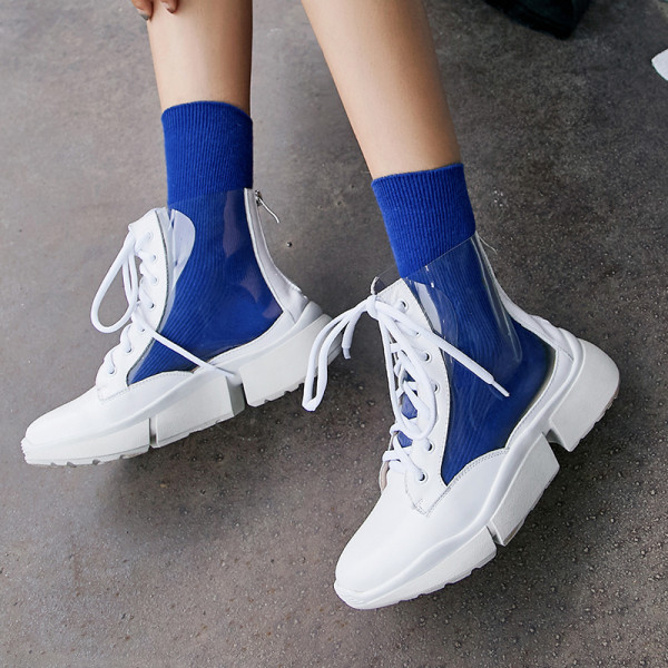 Fashion hot style spring summer sports leisure women's shoes clear pvc cross ties flat casual sandals shoes women ladies