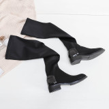2018 autumn and winter black temperament long slim female boots size 40
