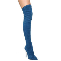 stilettos high heels 12cm spring and autumn zipper over the knee thigh boots big size 43 women's shoes