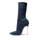 Simple and comfortable plain color high heels with pointed toes and 12cm short boots for women