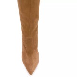 European and American pure color suede temperament Rome shoe fine point and high heel 12cm long female boot show thin stretch boots