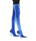 2018 over the knee boots stilettos fashion Stretch boots high heels women's shoes ladies red white blue thigh high boots