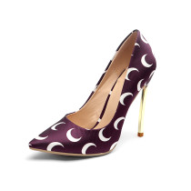 Fashion one-shoe moon-pattern stitching stilettos with 12cm high heels for women