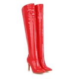 Europe station pure color is long show thin female boot fine point high heel vogue new female boot