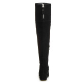 European fashion hot style women's shoes pointy heel women's knee-length black boots