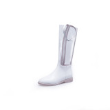 2018 winter rain boots Europe fashion round head zipper transparent women's middle boots