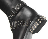 The new round head low heel boots in the crypto-wool leather shoes of women's European station hot style