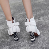 The 2018 autumn winter shoes Korean version fashion pure color women's shoes pointed thick with short style joker European station short boots